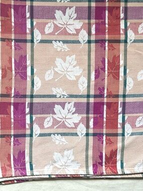 plaid heavy cotton fall print tablecloth // excellent !!